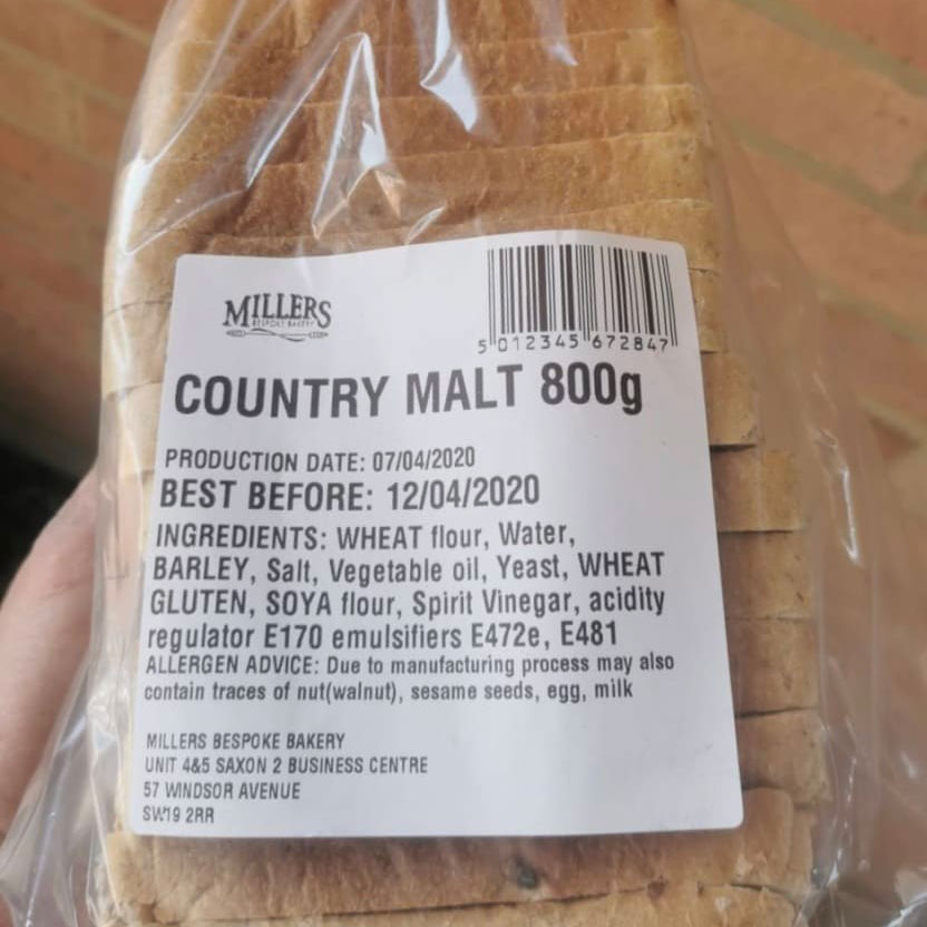 Country Malt Bread fresh local bakery