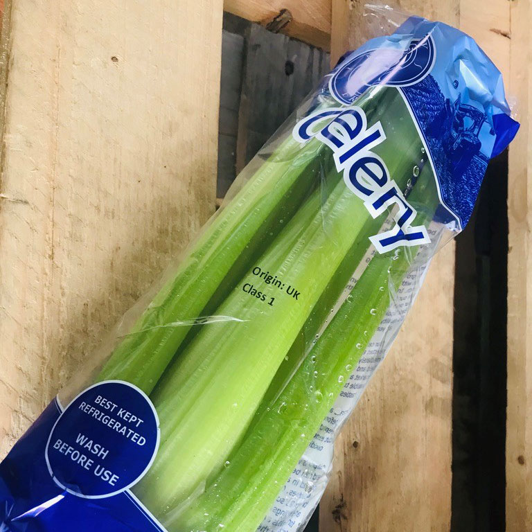 Packet of Celery grown in the UK